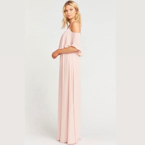 Show Me Your Mumu Caitlin Ruffle Maxi Dress Dusty Blush Crisp Women's Size XXL - Picture 3 of 8